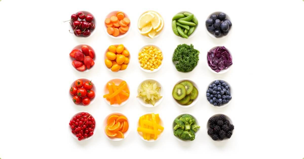 The color of fruits and vegetables
