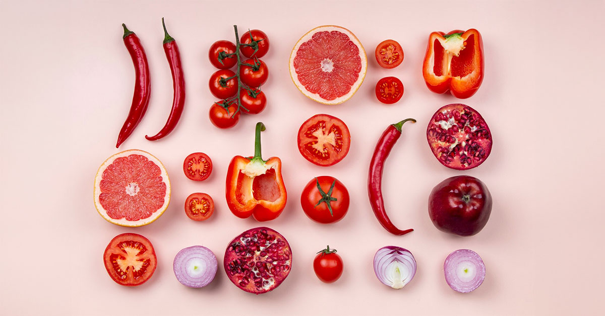 red vegetables and fruits