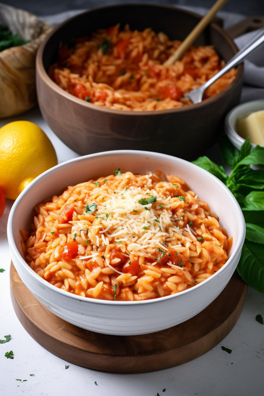tomato orzo view from the top